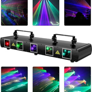 Laser Lights 5 Beam Sound Activated LED Lights