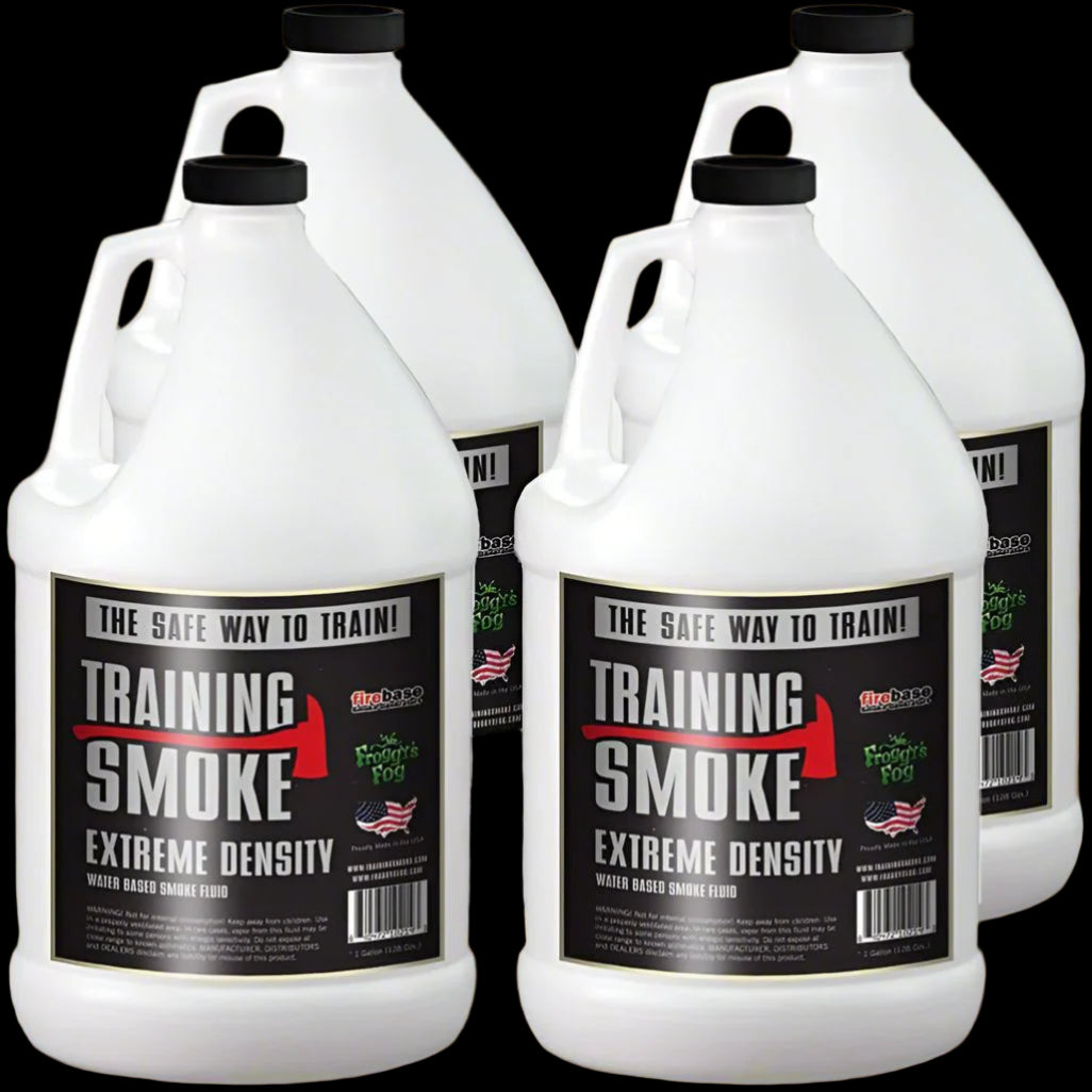 Training Smoke Machine Fluid for Smoke Generator, Extreme Density Fog Machine Fluid Optimized for Firebase Machines, 4 Gallons