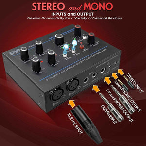 Professional USB Audio Interface with MIC, Guitar, AUX Stereo Inputs, Phone/Monitor Outputs, Ideal for Computer Playing & Recording, Compact Rugged Metal Housing - PMUX6