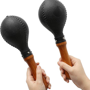 Percussion Maracas Pair of Shakers Rattles Sand Hammer Percussion Instrument with ABS Plastic Shells and Wooden Handles for Live Performances and Recording Sessions