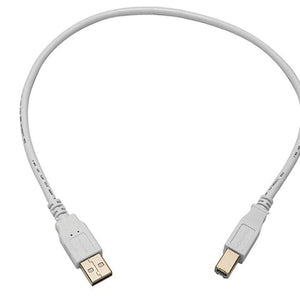 USB-A Male to USB-B Male 2.0 Cable - 28/24AWG, Shielded, Gold Plated, 15 Feet, Black