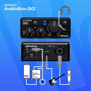 Audiobox GO | USB-C Audio Interface for Music Production with Studio One DAW Recording Software, Music Tutorials, Sound Samples and Virtual Instruments