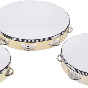 Tambourine for Adults 10 Inch Hand Held Drum Bell Birch Metal Jingles Percussion Gift Musical Educational Instrument for Church KTV Party (10 Inch)