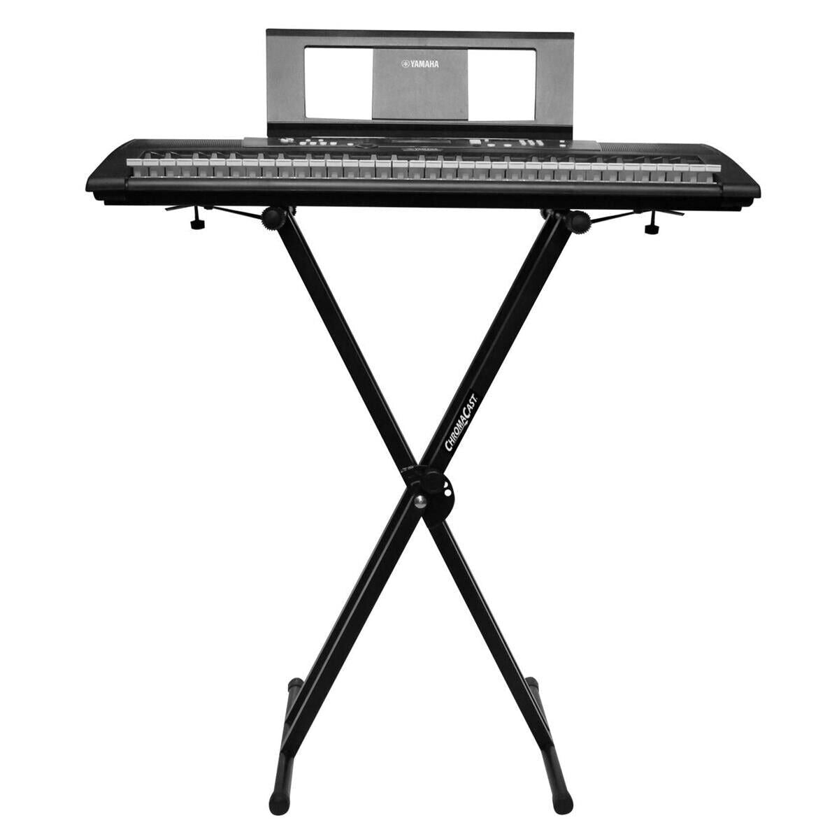 Chromacast Padded Piano Bench Seat W Double Braced Electronic Keyboard Stand