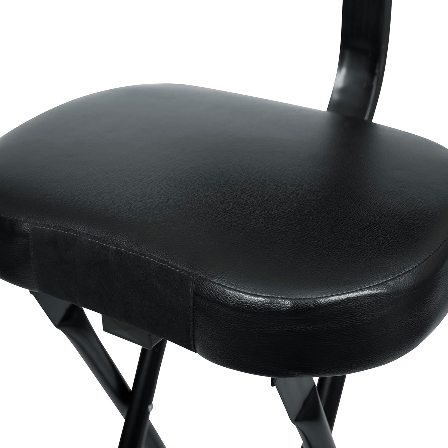 Seat with Padded Cushion, Ergonomic Backrest & Fold Holds Electric Acoustic Guitar Stand (GFW-GTR