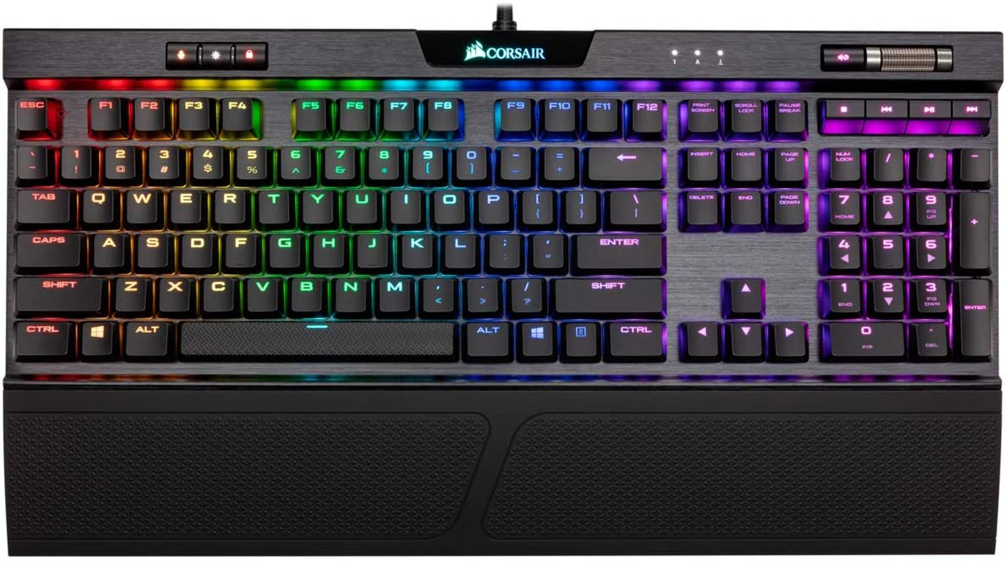 K70 RGB PRO Wired Mechanical Gaming Keyboard (Cherry MX RGB Red Switches: Linear and Fast, 8,000Hz Hyper-Polling, PBT Double-Shot PRO Keycaps, Soft-Touch Palm Rest) QWERTY, NA - Black