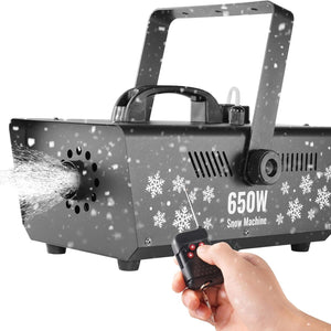 Snow Machine, 800W Snow Making Machine with 9 LED RGB Lights and Remote Control, High Output Snowflake Maker Stage Snow Effect for Christmas, Halloween, Wedding, DJ Parties and Valentine'S Day