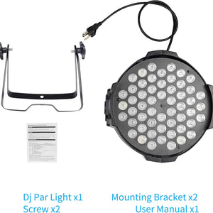 DJ Lights DMX Sound Activated, 54 X 3W LED Par Lights RGB Stage Lights DMX, DJ Par Lights for Church, Concert, Wedding, Party, Bar, Stage Lighting (1)