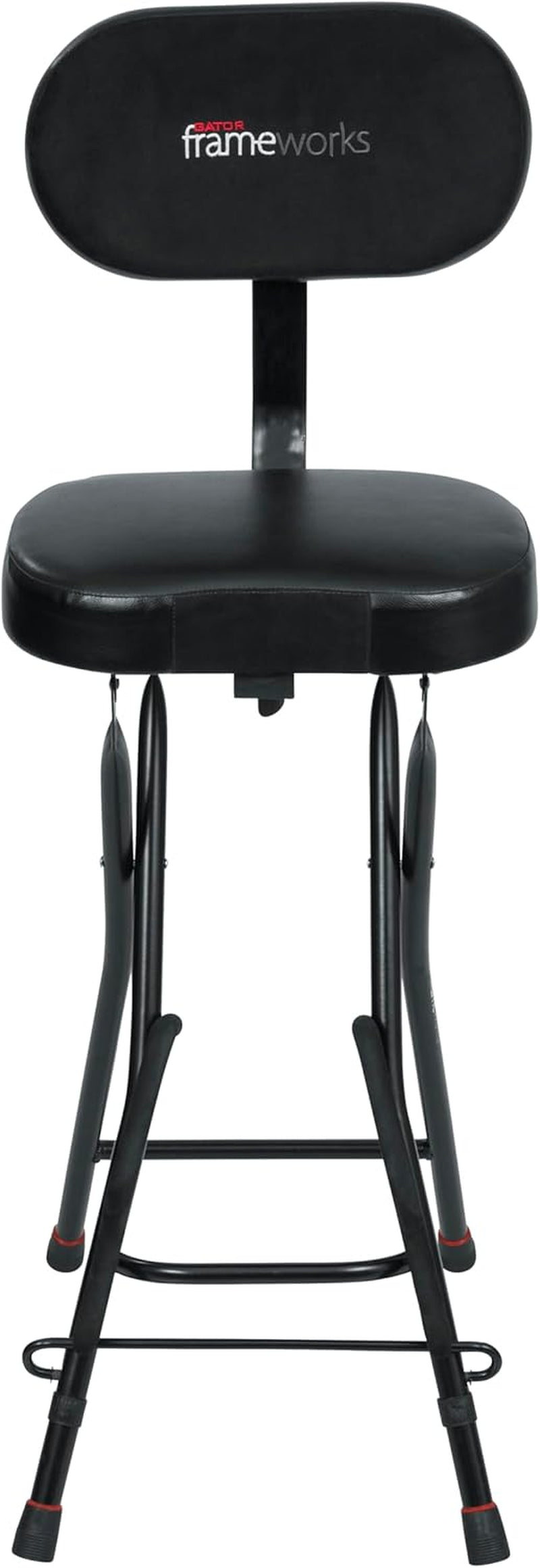 Seat with Padded Cushion, Ergonomic Backrest & Fold Holds Electric Acoustic Guitar Stand (GFW-GTR