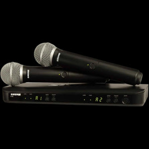 Shure BLX288/PG58 Wireless Microphone System, Dual Channel Receiver | J11 Band (BLX288/PG58-J11)