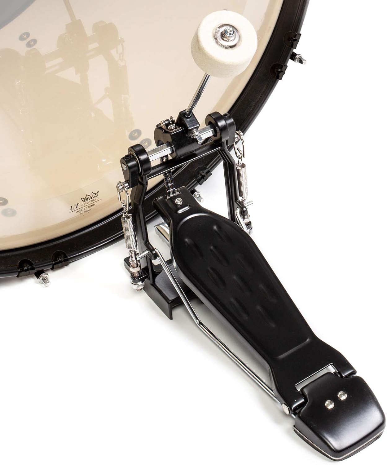 5-Piece Complete Full Size Adult Drum Set with Remo Batter Heads - Black