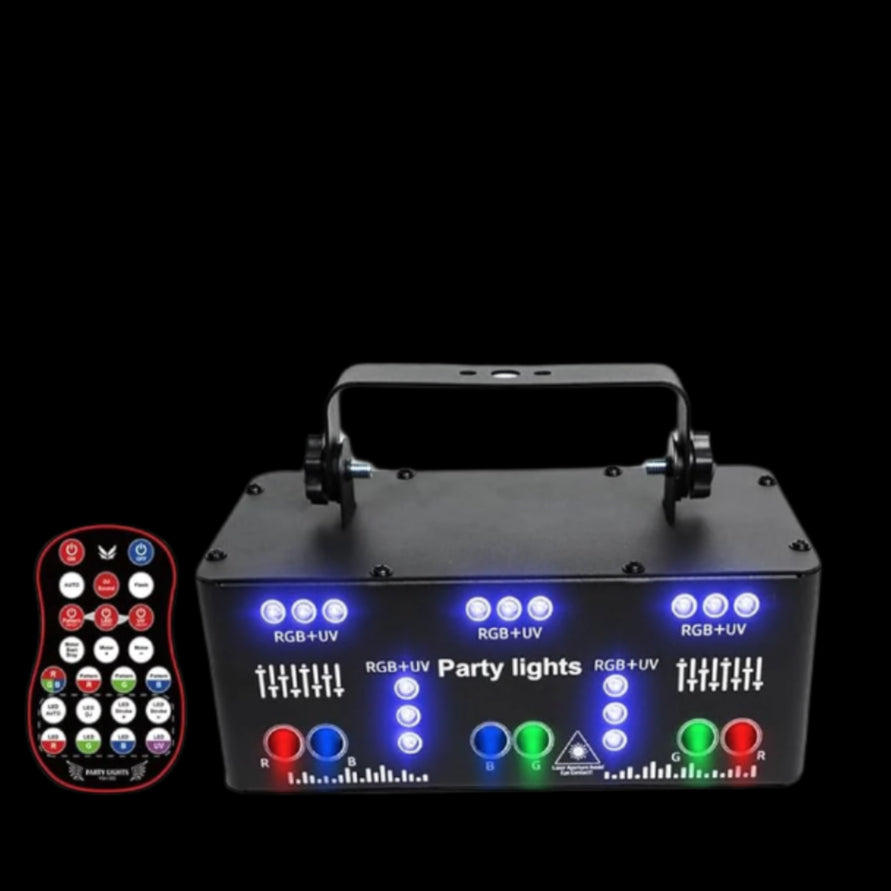 Ultimate DJ Party Lights - 21 Lens RGB UV Disco Strobe with DMX 512 & Remote Control - Perfect for Home Parties, Birthdays & Christmas Celebrations!