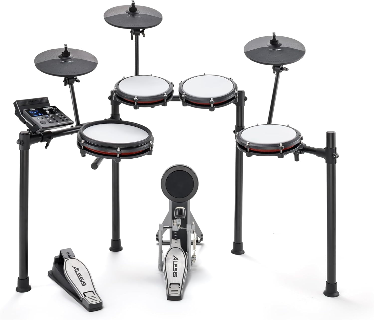 Nitro Max Kit Electric Drum Set with Quiet Mesh Pads, 10" Dual Zone Snare, Bluetooth, 440+ Authentic Sounds, Drumeo, USB MIDI, Kick Pedal