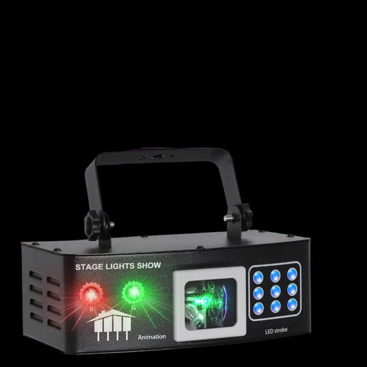 Laser Lights DJ Lights for Parties Pro 4 in 1 with Sound Activated & DMX Control Party Light Show Machine RGBW & UV Beam Effect Stage Laser Light for Party Birthday Disco Bar Stage Live Show