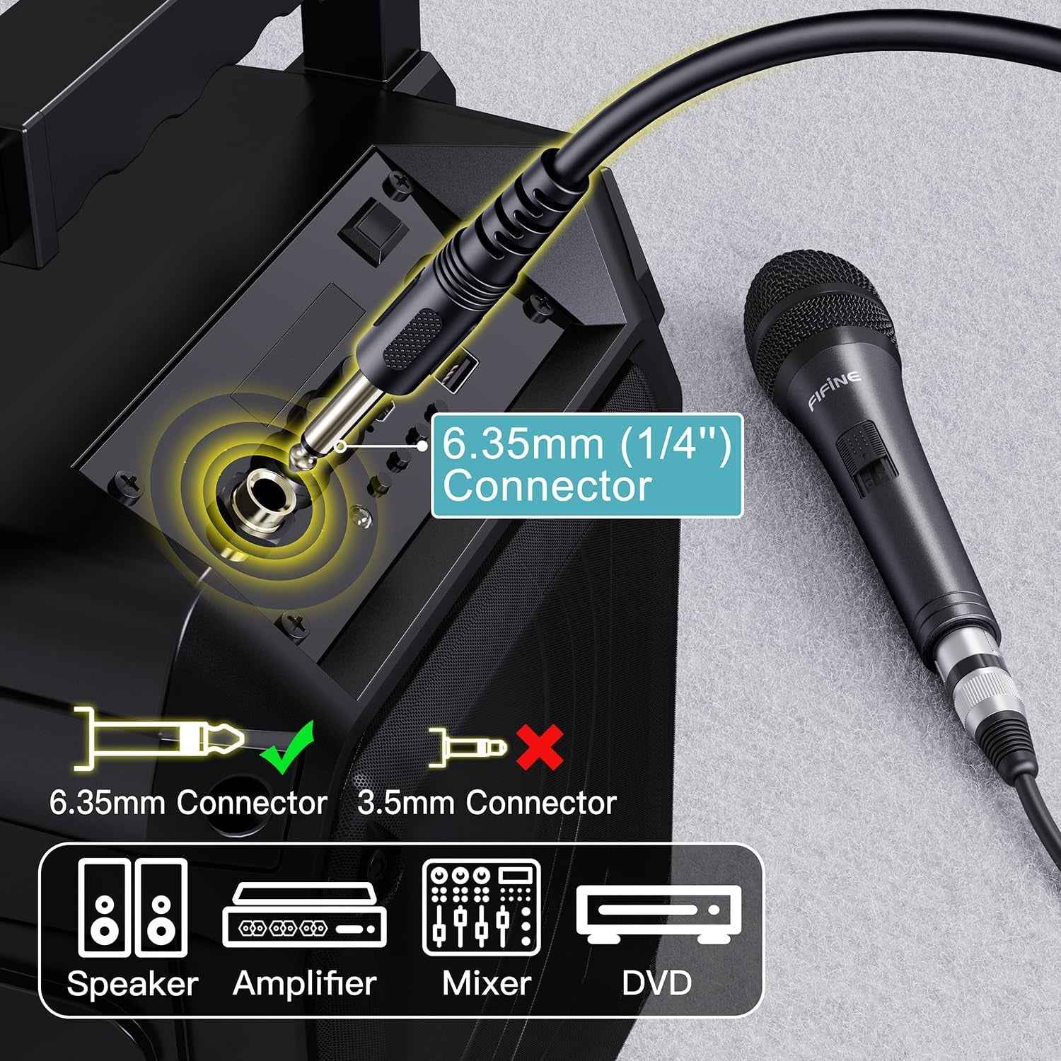 Fifine Cardioid Microphone W/ 15Ft Cable