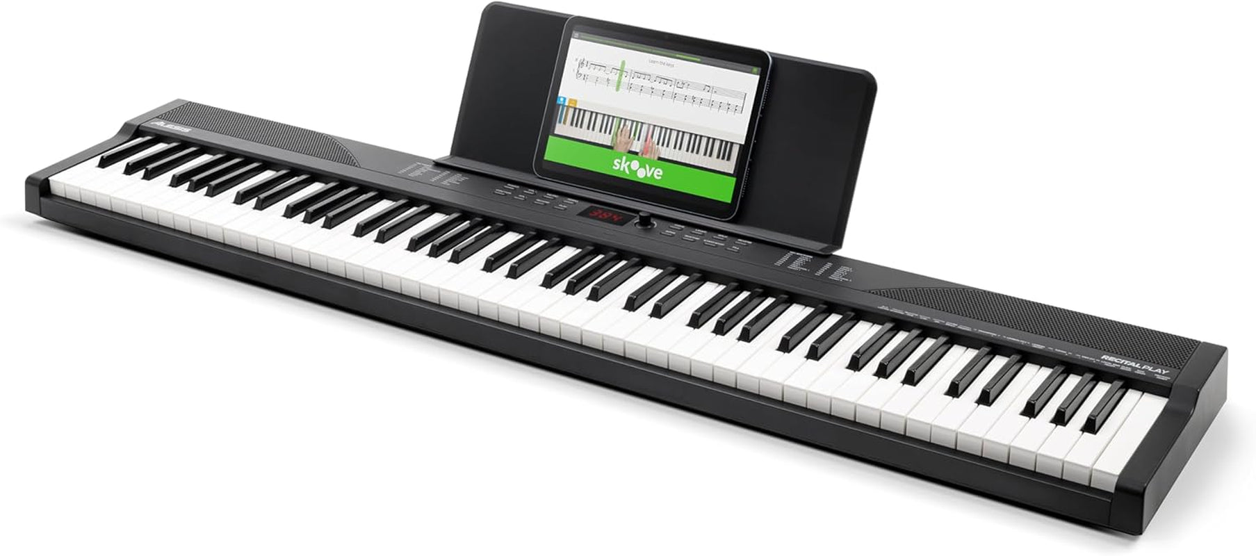 88 Key Keyboard Piano with 480 Sounds, Speakers, USB MIDI, Sheet Music Tablet Rest, Power Adapter and Piano Lessons for Beginners