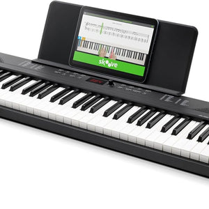 88 Key Keyboard Piano with 480 Sounds, Speakers, USB MIDI, Sheet Music Tablet Rest, Power Adapter and Piano Lessons for Beginners