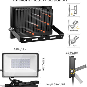 2 Pack 30W LED Black Lights, Blacklight Flood Light with Plug, IP66 Waterproof, for Halloween Party, Glow in the Dark, Stage Lighting, Aquarium, Body Paint, Fluorescent Poster, Neon Glow,Black