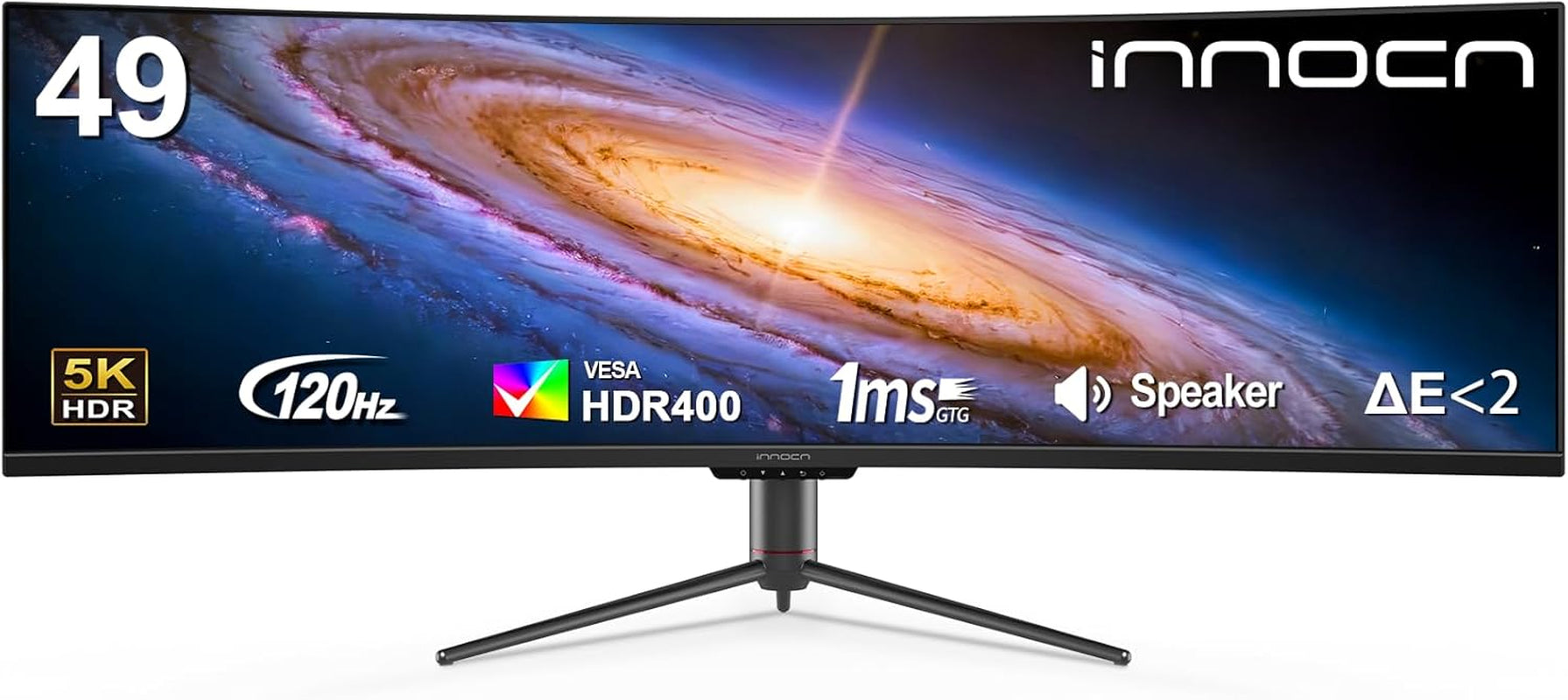 49" 49Q1S OLED Curved Gaming Monitor 5120 X 1440P 240Hz, 0.03Ms, USB Type C 90W, HDMI 2.1, Displayport, USB Hub, Surrounding Speakers, Adaptive-Sync, Height Adjustable Stand, Black