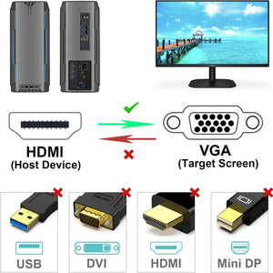 HDMI to VGA Cable 6 Ft