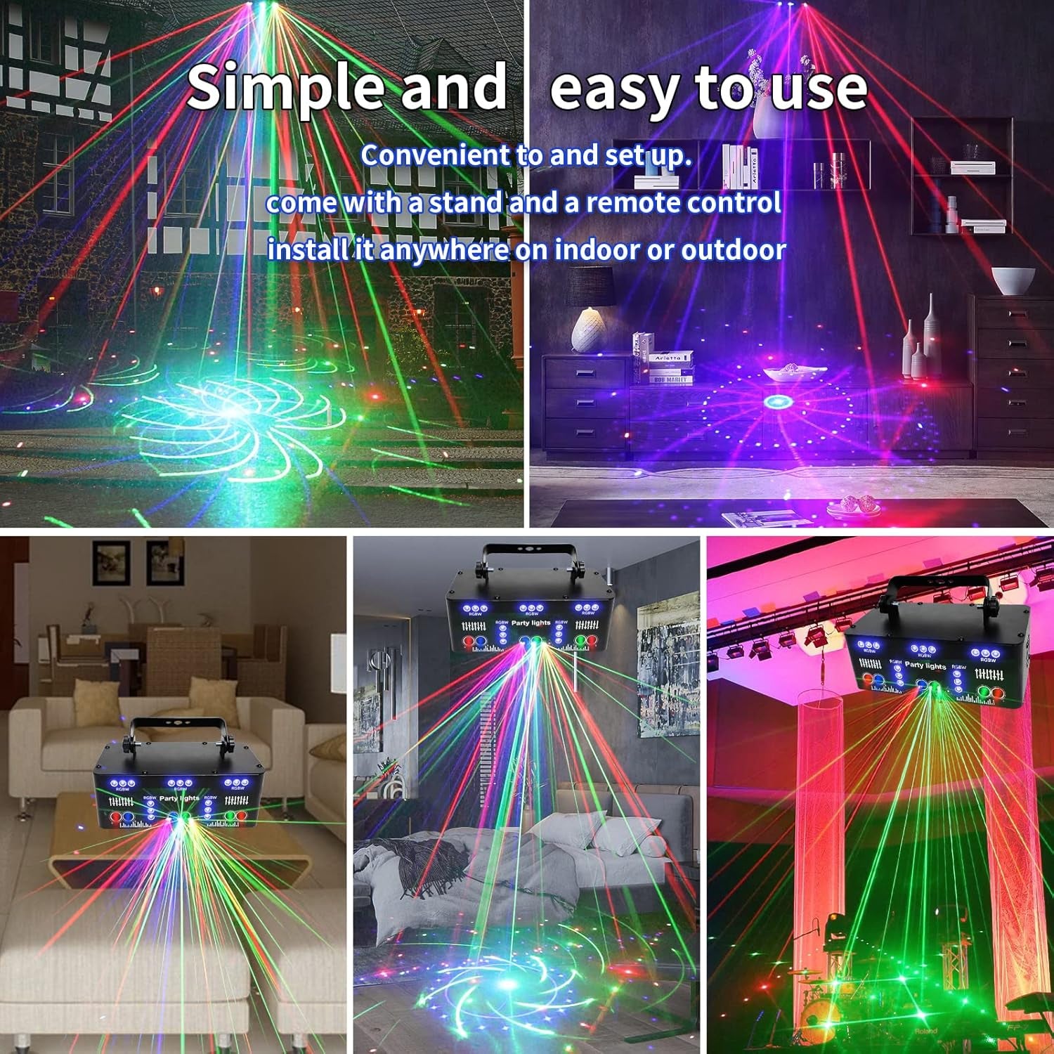 Ultimate DJ Party Lights - 21 Lens RGB UV Disco Strobe with DMX 512 & Remote Control - Perfect for Home Parties, Birthdays & Christmas Celebrations!