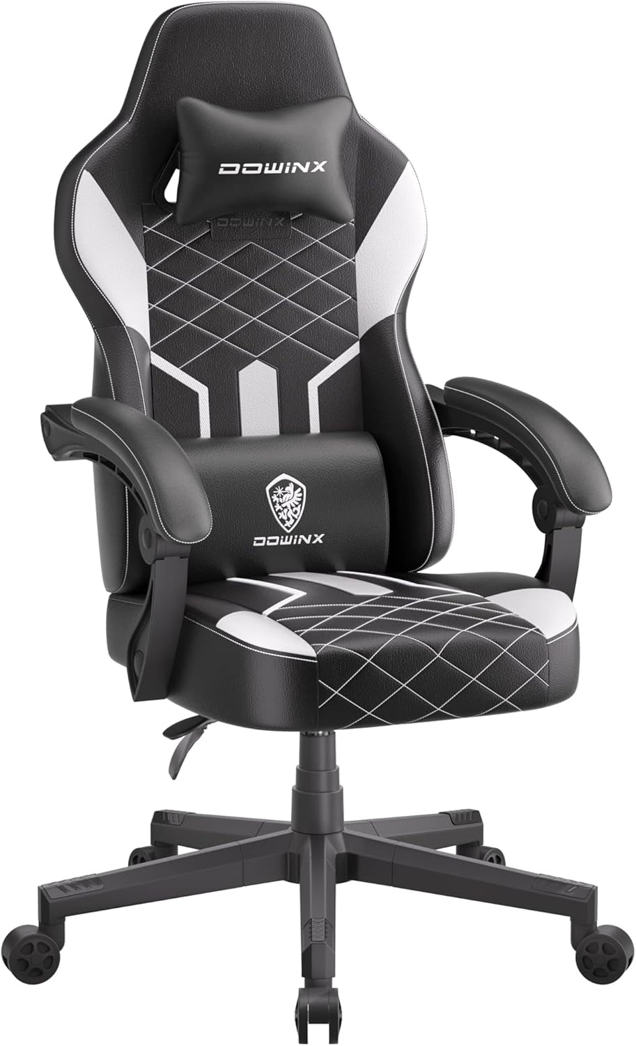 Gaming Chair with Pocket Spring Cushion, Ergonomic Computer Chair High Back, Reclining Game Chair Pu Leather 350LBS, Black