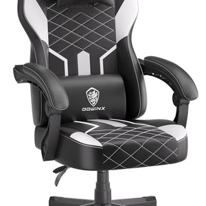 Gaming Chair with Pocket Spring Cushion, Ergonomic Computer Chair High Back, Reclining Game Chair Pu Leather 350LBS, Black