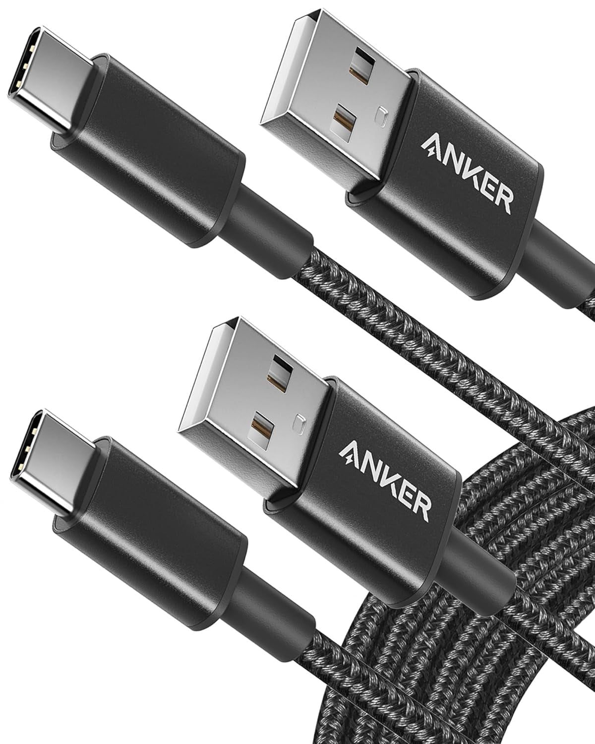 USB to USB C Cable [2 Pack, 3FT], USB a to USB C Charger Cord for Samsung Galaxy S10 S10+, LG V30, Beats Fit Pro and More (USB 2.0, Black)