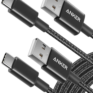 USB to USB C Cable [2 Pack, 3FT], USB a to USB C Charger Cord for Samsung Galaxy S10 S10+, LG V30, Beats Fit Pro and More (USB 2.0, Black)