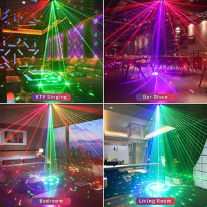 Ultimate DJ Party Lights - 21 Lens RGB UV Disco Strobe with DMX 512 & Remote Control - Perfect for Home Parties, Birthdays & Christmas Celebrations!