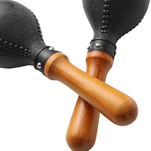 Percussion Maracas Pair of Shakers Rattles Sand Hammer Percussion Instrument with ABS Plastic Shells and Wooden Handles for Live Performances and Recording Sessions