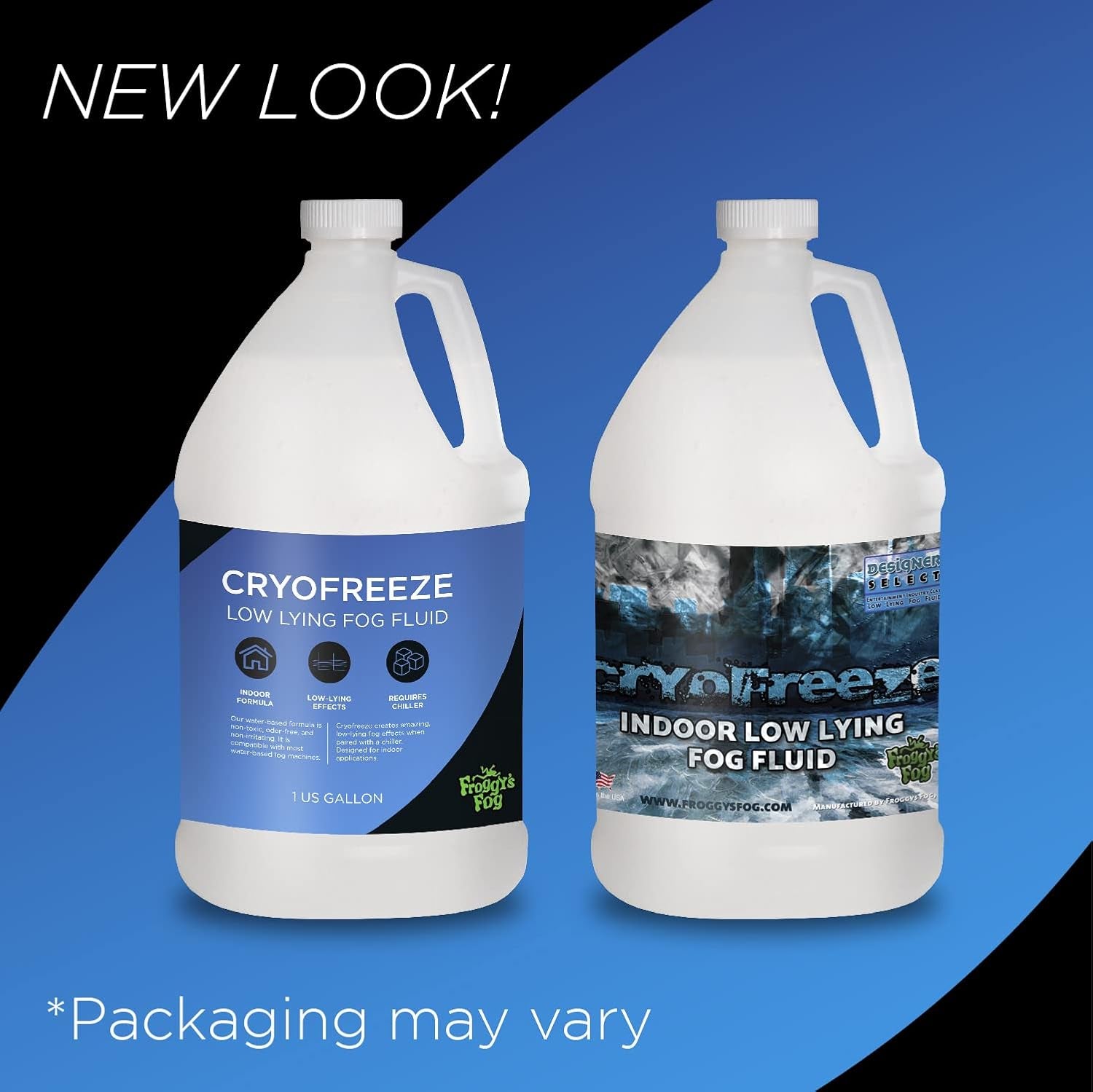 Cryofreeze Low Lying Fog Fluid for Stage and Studio, Use with Fog Chillers, Ground Foggers, and Low Lying Fog Generators, 1 Gallon