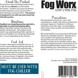 Fogworx Low Lying Fog Juice, Low Lying Indoor-Outdoor Fog, Designed Fog Chillers, Ground Foggers and Low Lying Fog Generators, 1 Gallon