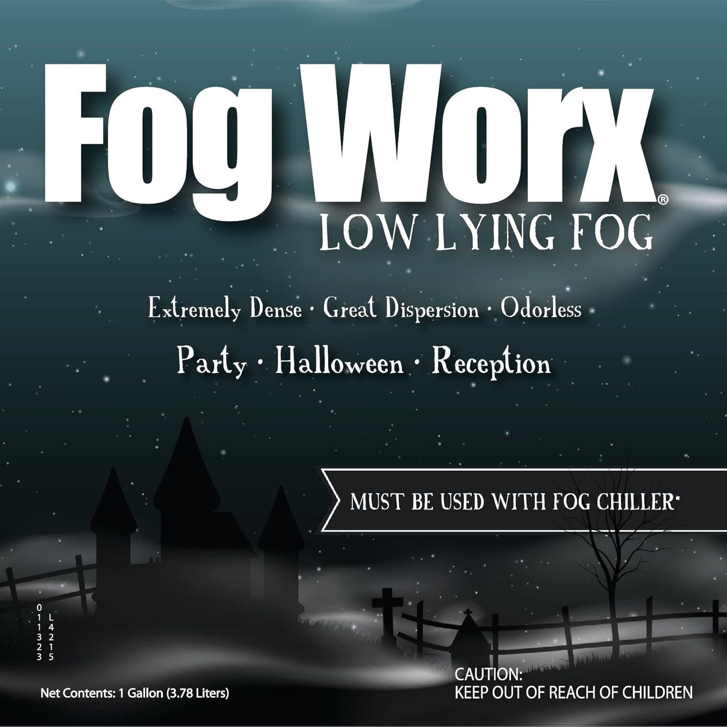 Fogworx Low Lying Fog Juice, Low Lying Indoor-Outdoor Fog, Designed Fog Chillers, Ground Foggers and Low Lying Fog Generators, 1 Gallon