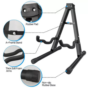 Guitar Stand A-Frame Folding Guitar Stand W/ Non-Slip Rubber and Foam Arms