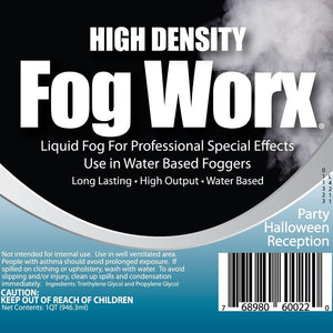 Fogworx Extreme High Density Fog Juice - Quart – 32 Fluid Ounces of Long Lasting, High Output, Odorless Water Based Machine Fluid for 400 to 1500 Watt Machines