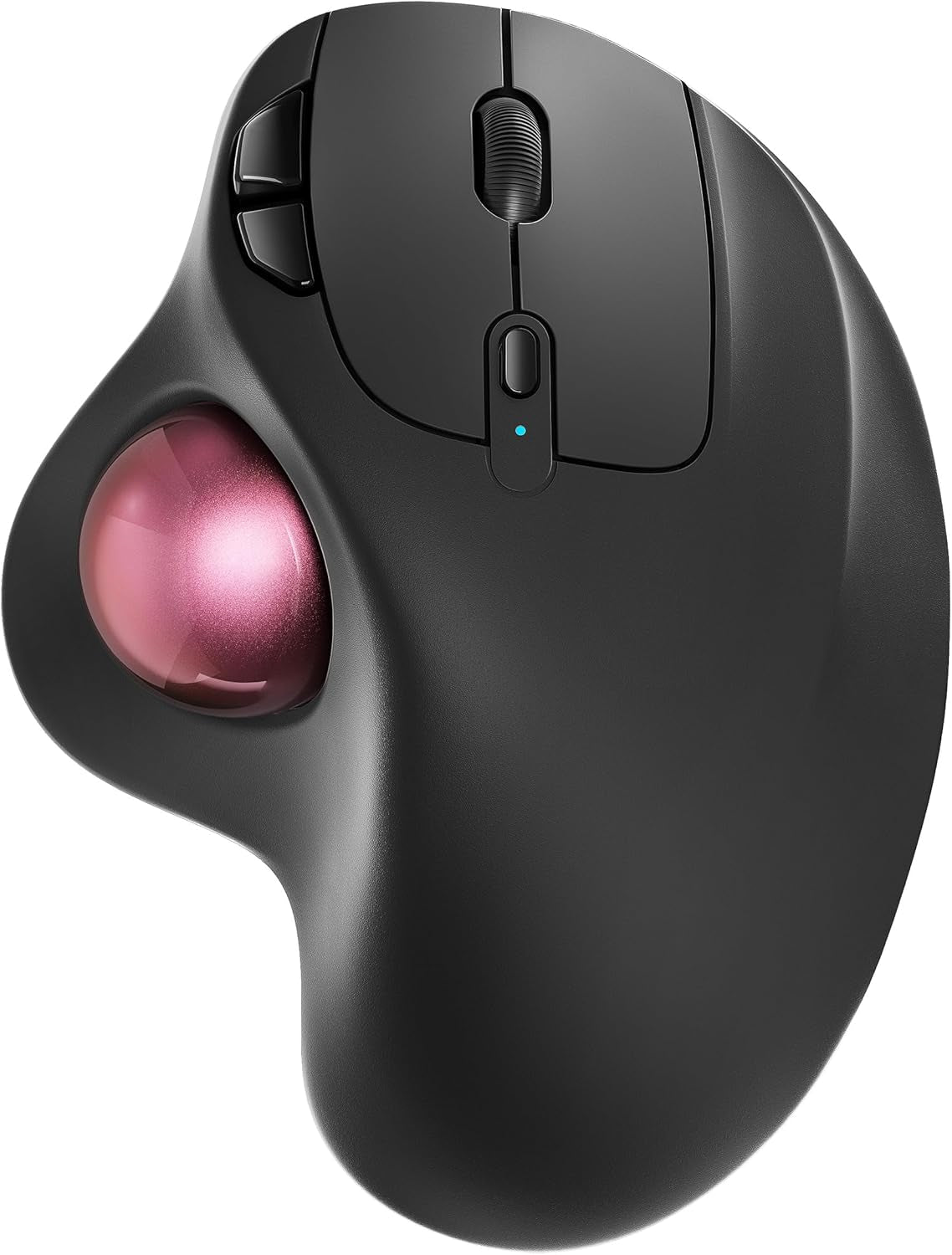 M501 Wireless Trackball Mouse, Rechargeable Ergonomic, Easy Thumb Control, Precise & Smooth Tracking, 3 Device Connection (Bluetooth or USB Receiver), Compatible for PC, Laptop, Mac, Windows.