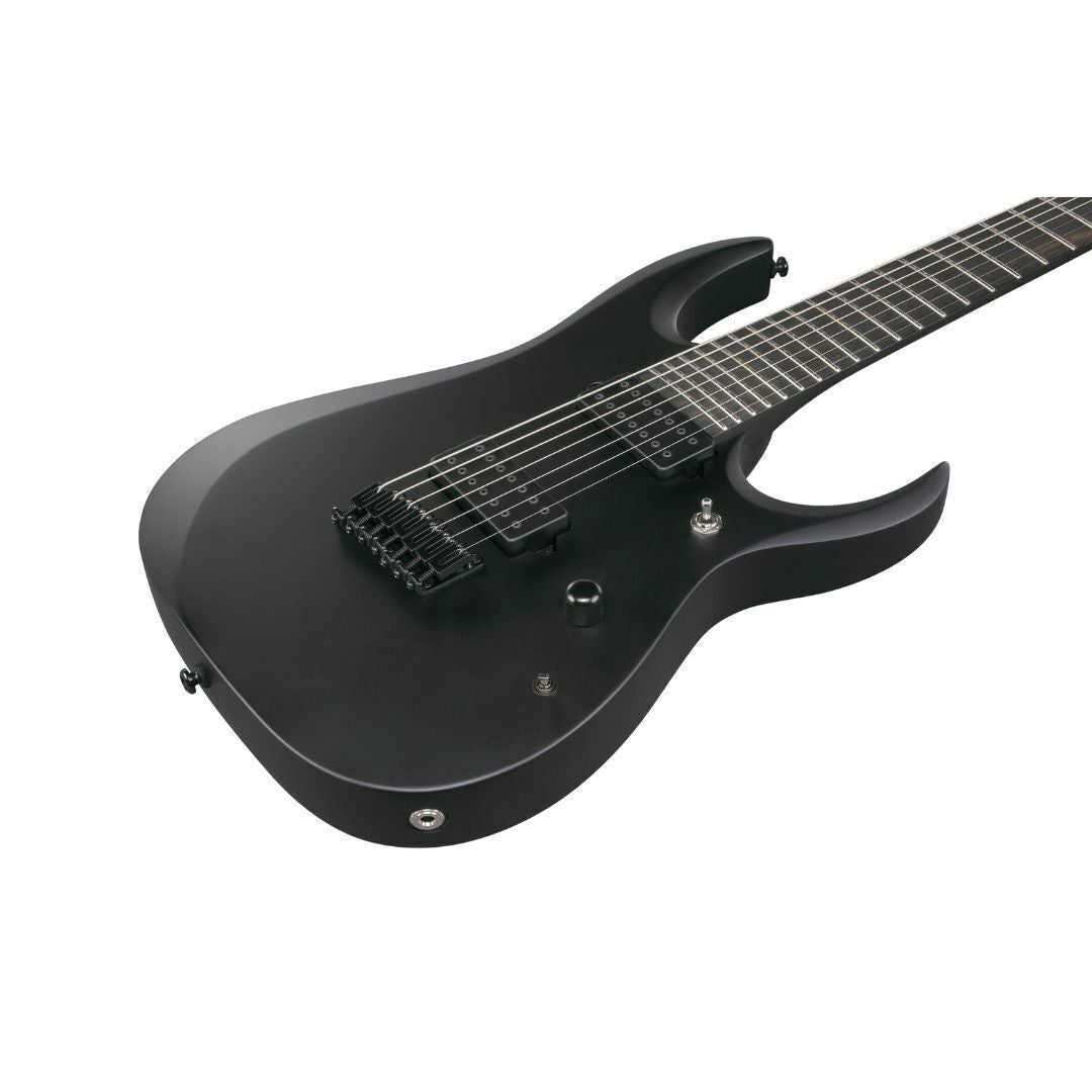 Ibanez RGDRB71 Iron Label 7 String Black Flat Electric Guitar with Nyatoh Body