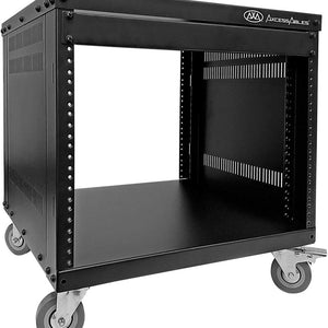 Axcessables 12U AV Rack Stand | 12 Space Component Rack Cabinet | Removable Side Panels for Open-Frame | 550Lb Capacity Four Post Network Server Case| 19-Inch Rack-Mountable Cabinet (RK12U)