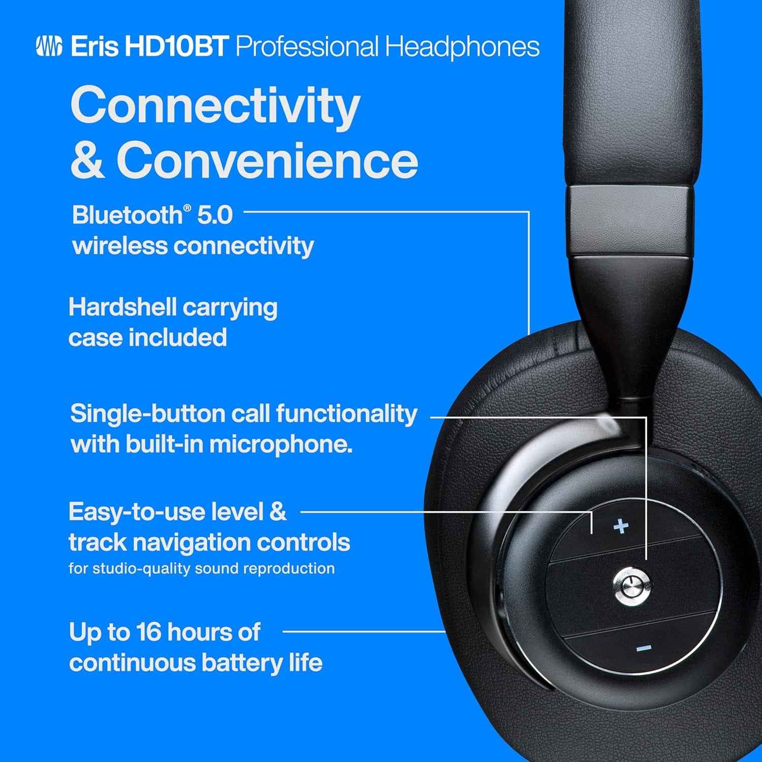 Eris HD10BT Professional Headphones with ANC & Bluetooth