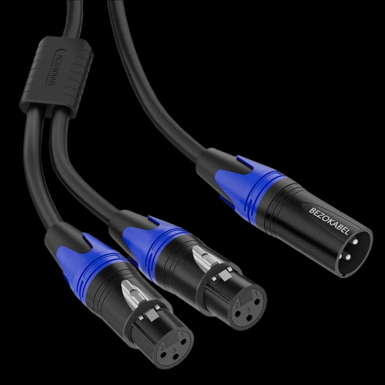 XLR Splitter Male to 2 Female Cable 10Ft