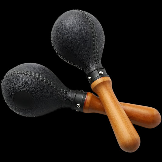 Percussion Maracas Pair of Shakers Rattles Sand Hammer Percussion Instrument with ABS Plastic Shells and Wooden Handles for Live Performances and Recording Sessions