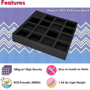 EVA Foam Acoustic Diffusers 4Pcs Waffle Style