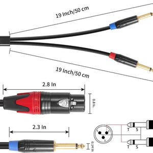 XLR Female to Dual 1/4