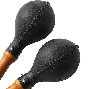 Percussion Maracas Pair of Shakers Rattles Sand Hammer Percussion Instrument with ABS Plastic Shells and Wooden Handles for Live Performances and Recording Sessions