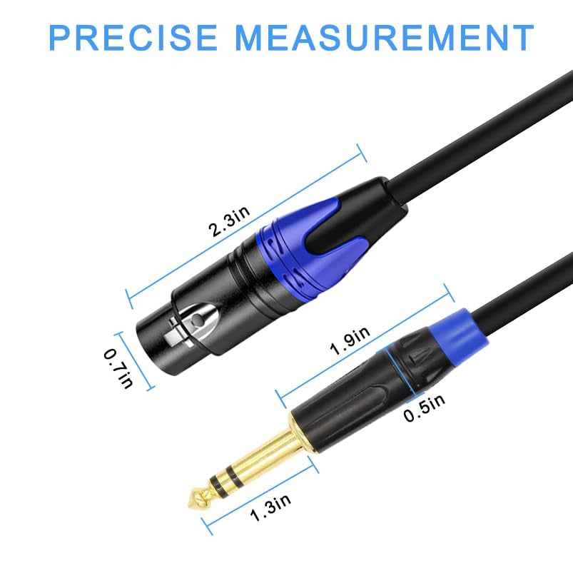 XLR to 1/4" Cable Adapter (2Pack, 3.3 FT)