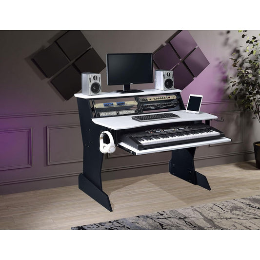 BE200 Series Music Studio Desk Workstation with 2 X 4U Rack (White)