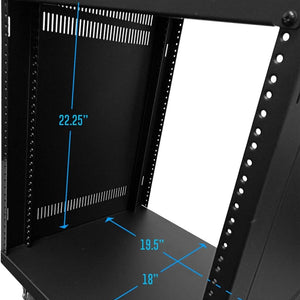 Axcessables 12U AV Rack Stand | 12 Space Component Rack Cabinet | Removable Side Panels for Open-Frame | 550Lb Capacity Four Post Network Server Case| 19-Inch Rack-Mountable Cabinet (RK12U)