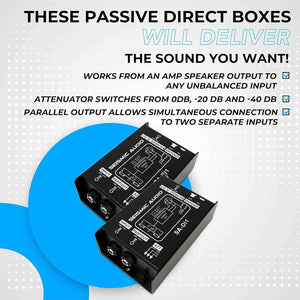 SEISMIC AUDIO SA-DI1 Passive Direct Box Pair