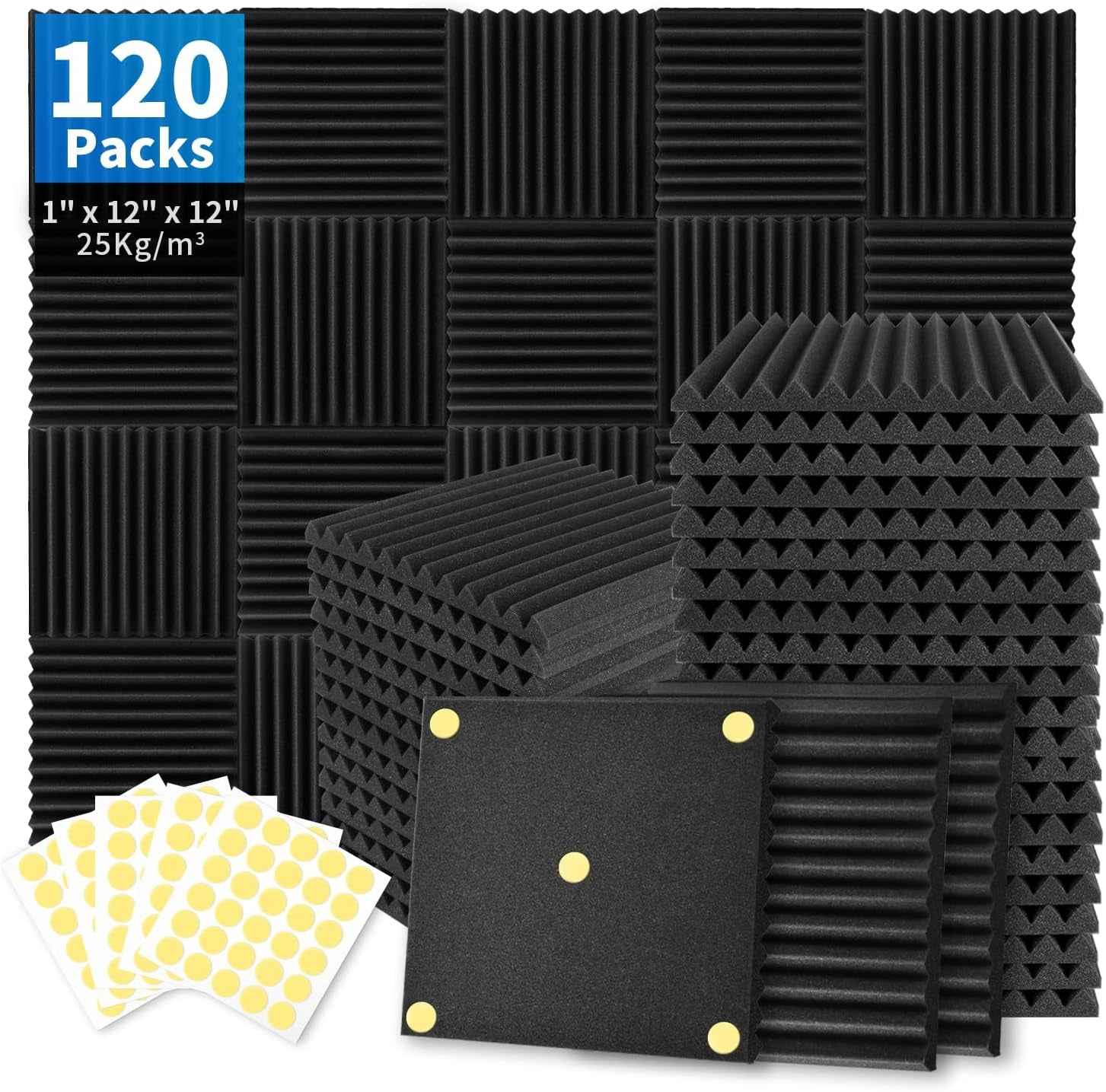 Wedge Style Foam Panels 120 Pack